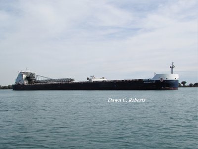 Algoma Sault (Toledo) sounded a throaty salute as she passed Marine City. Thanks!