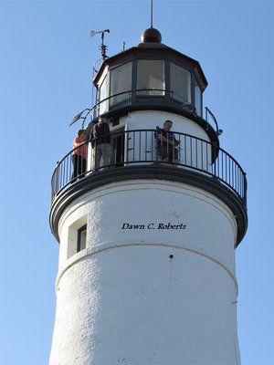 With temperatures in the 60s, people were taking advantage of the tower climb.