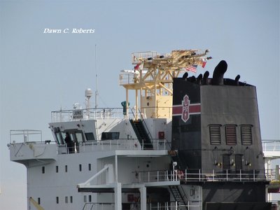 Failed to include this in the previous post. The sun played off what looks to be a watch tower atop Juno's pilot house, making some interesting shadows.