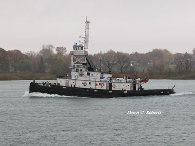 Evans McKeil (Sarnia) at Stag Island, making waves fore and aft.