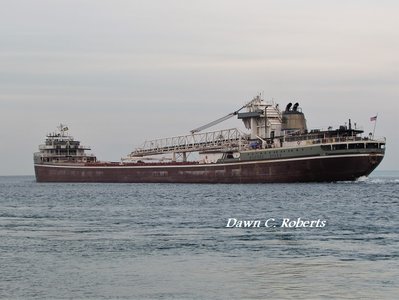 I hadn't checked AIS the whole way across Ontario so had no idea Str. Wilfred Sykes (Indiana Harbor) would be just above the Bluewater Bridges when I reached the Edison Parkway. Those who were already there were delighted with the salutes they heard at various places along the St. Clair River.