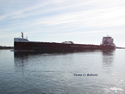 CSL St. Laurent (Thunder Bay) with her unique art work on the pilot house.