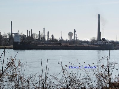 John D. Leitch still getting into position at the Corunna Fuel Dock.