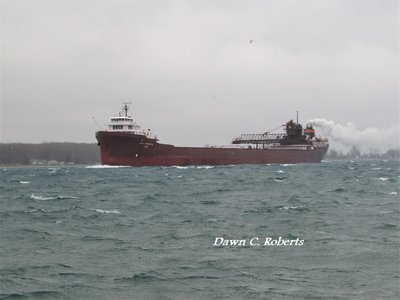 Lee A. Tregurtha (Marquette) with a side wind, approaches the Marysville boat launch.