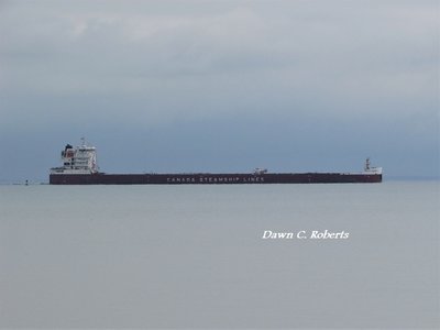 CSL St. Laurent (Three Rivers) approaching the Bluewater Bridges.