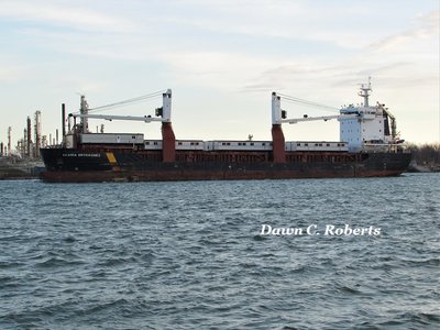 Acadia Desgagnes (Thunder Bay) passes her docked fleet mate.