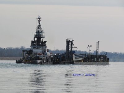 Sharon M1, with barge Huron Spirit moving along at a good clip.