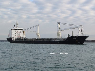 Saltie Alina (San Juan, Puerto Rico) looking sharp under "quilted" clouds.