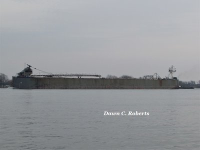 Tug Defiance with barge Ashtabula (Superior) up-bound above Marine City.