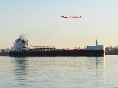 John J. Boland (Conneaut) approaching Algonac in soft early morning light.