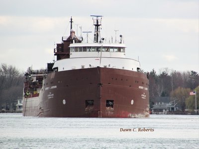Herbert C. Jackson, on the Cleveland shuttle since before the opening of the 2020-21 shipping season, caught me by surprise at the Marine City Aggregates Dock!
