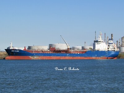 Tanker Bro Alma at the lower Sarnia Fuel Dock.