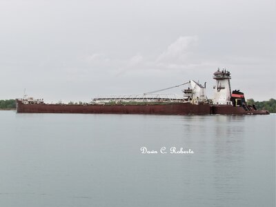 Tug Dorothy Ann and barge Pathfinder (Green Bay) above the River Crab.