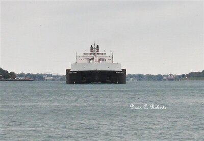 American Spirit (Toledo) in-your-face as she approaches the Junction Buoy.