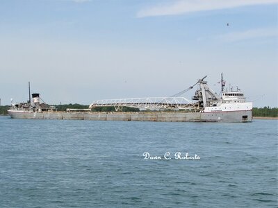 Classic lady Cuyahoga approaching the River Crab.