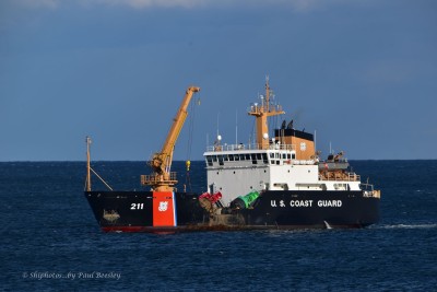 USCGC Oak in the approaches to Portland, Maine.