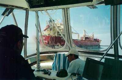 View of the F.R. from our bridge as we caught it again.