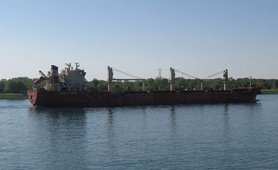Carrying grain to a port across the Atlantic Ocean