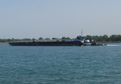 Pushing its barge to Ludington