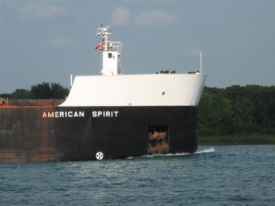 Riding low in the water with cargo destined for Nanticoke