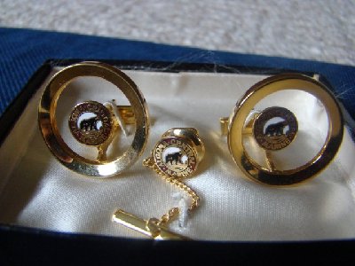 ACM cuff links + tie tac