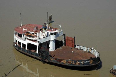 Small 'Abandoned' carferry MV. 'Upper Canada' in Lorain's Black River, Looking a bit the worse for wear..jpg