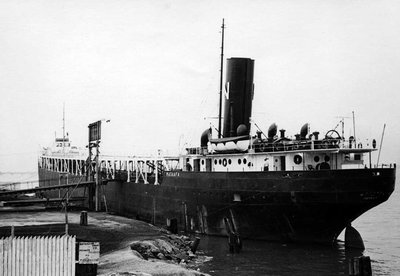 Nicholson Trans. Str.'Mataafa' loading autos. Blt Cleveland S.B. Co. in 1899 -- 450.25'x50'x25. Wreck. on Duluth shore Nov-'05. Conv. to auto carrier '47. Given 'flight-deck'-'50. Scrapped in '65..jpg (63.12 KiB) Viewed 2646 times Nicholson Trans. Str.'Mataafa' loading autos. Blt Cleveland S.B. Co. in 1899 -- 450.25'x50'x25. Wreck. on Duluth shore Nov-'05. Conv. to auto carrier '47. Given 'flight-deck'-'50. Scrapped in '65..jpg