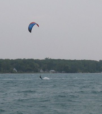 Kite surfing on a wildly windy afternoon!
