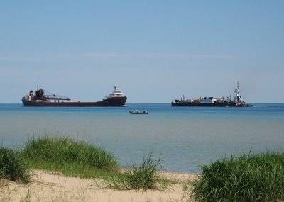 LAT (down-bound to AK Rouge) meets Genesis Victory and her barge (going to Cheboygan)