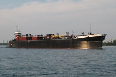 New barge Texas is looking good with that white-trimmed, flared bow!