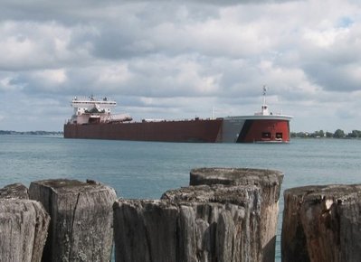 Edwin H. Gott, headed for Zug Island, started off the day.