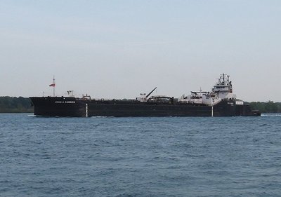 Victorious pushing her petroleum barge to the lower Sun Oil Dock, in Sarnia.