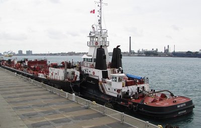 After coming up river, it stopped at Port Huron's Bean Dock but AIS shows Rogers City as the destination.