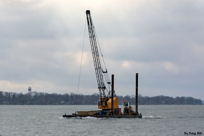 Small tug and barge at Marine City.