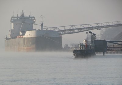 H. Lee White unloading at Bluewater Aggregates in Marysville.