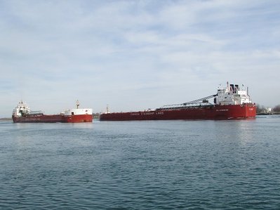 CSL Assiniboine and Atlantic Huron meet with resounding salutes!