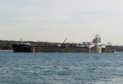 McAsphalt's Victorious and barge John J. Carrick up-bound to Sarnia.