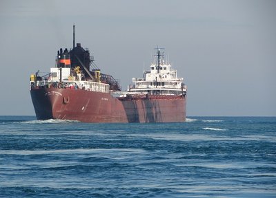 Lee A. Tregurtha on her way back to Marquette for yet another load of taconite.  With the Locks closing in eight days, sure hope the weather there is as good as it was here.