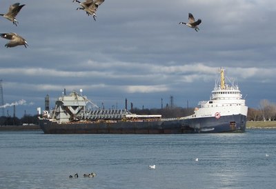 Algomarine is headed to Detroit with a cargo of slag.  Sadly, this may have been her last season.