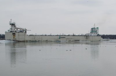 Samuel deChamplain and barge Innovation headed to Alpena.