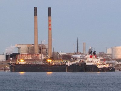 Tug Victorious and barge John J. Carrick at the Sarnia fuel dock.