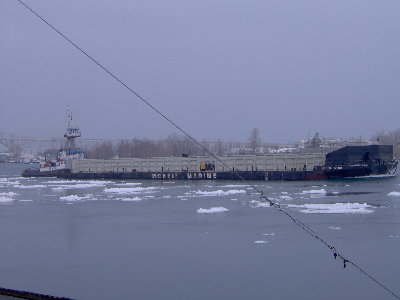 Salvor pushing the Niagara Spirit. January 13, 2009