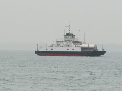 Bluewater Ferry running between Marine City, MI and Sombra, Ontario, Canada.  Note the tanker trailer.