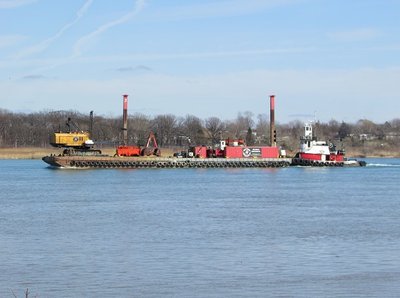 T. R. Morrish and barge.  AIS destination is Port Huron, but they are at the Marysville Stone Dock this evening