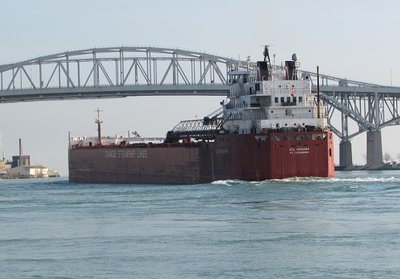 Under the Bluewater Bridges and out onto Lake Huron.