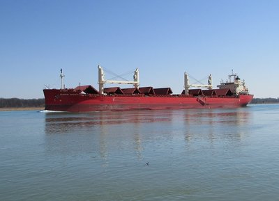 Federal Barents sounded a throaty salute as she passed.