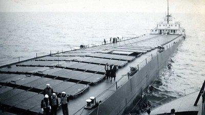 Eugene J Buffington with a broken back on Boulder Reef, Northern Lake Michigan - June 23, 1942