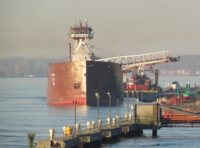 Tug Dorothy Ann and barge Pathfinder arriving at Blue Water Aggregates (Marysville).  From there, they went up Lake Huron to Stoneport.