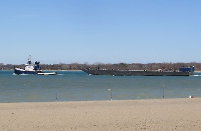 Tug Anglian Lady and her barge Ironmaster returning to the Soo.