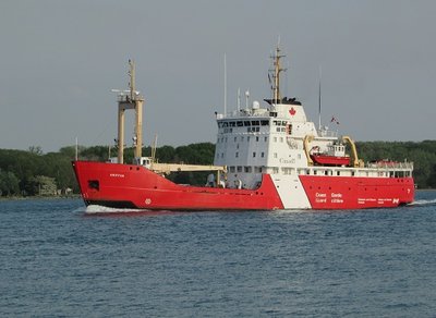 The Canadian Coast Guard ice breaker Griffon, up-bound to Sarnia in 80° temperatures!